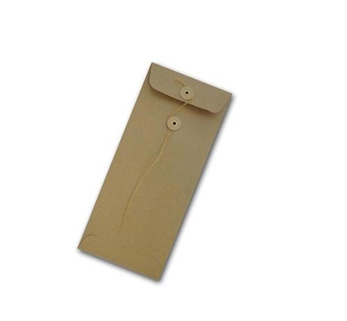 Brown Kraft Paper Envelope With Button Closure And String Closure