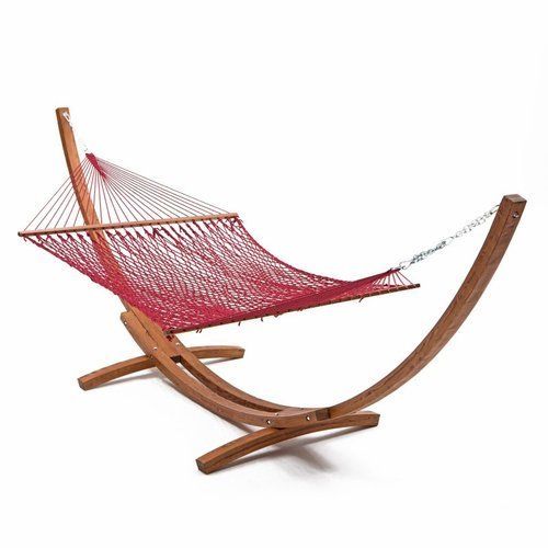 55 Inch Wid Polyester Burgundy Rope Hammock - Two Person Use