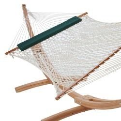 55 Inch Wide Polyester White Rope Hammock - Two Person Use