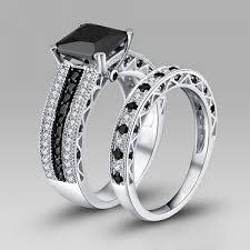 Black Diamond & Diamond Bridal Ring