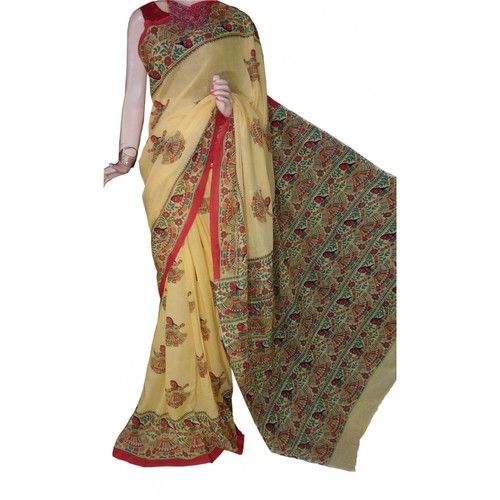 Exclusive Madhubani printed Bengal Handloom Saree