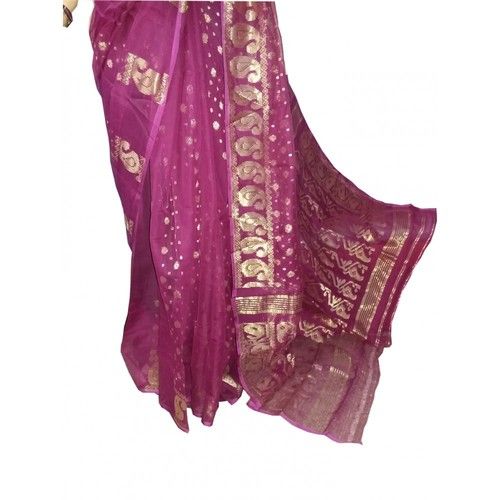 Exclusive Traditional Purple Resham Dakai Saree