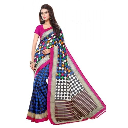 Trendy Printed Bhagalpuri Silk Saree