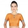 Orange Brocade Blouse