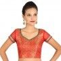 Red Brocade Blouse