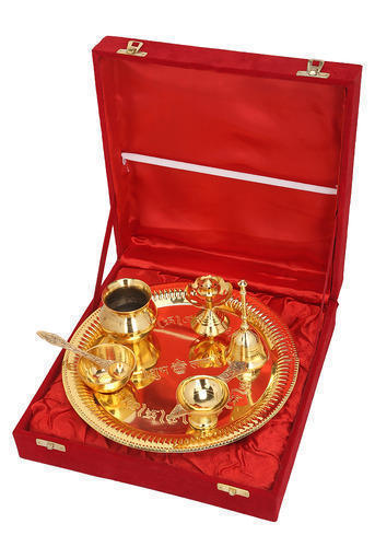 Ashtamangalya Set / Brass Pooja Thali Set worship Thali aarti