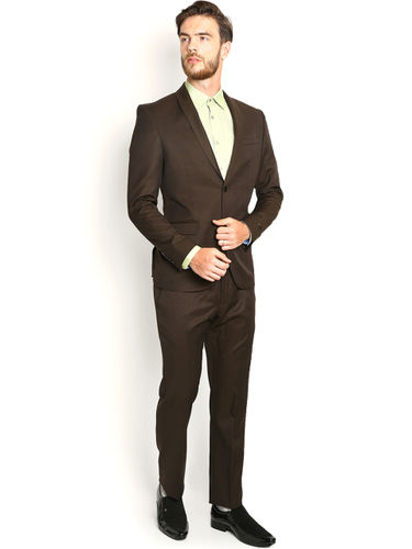 Brown Slim Fit Single Breasted Suit