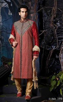 Silk Fabric Mens Sherwani