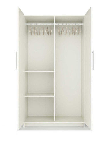 White Double Door Mdf Wardrobe