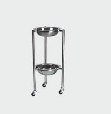 Steel Color Double Bowl Stand