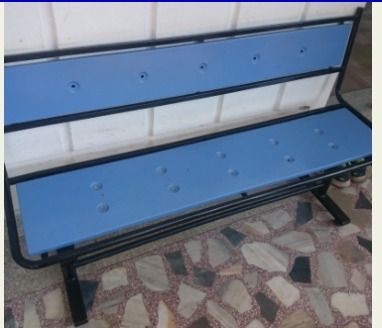 Blue And Black Lobby Bench