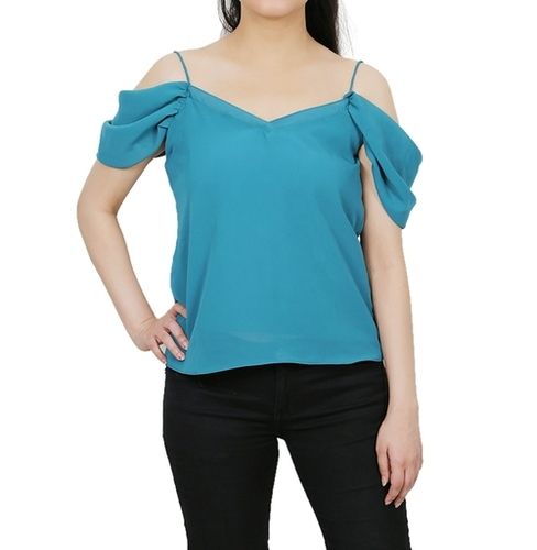 Women's Smart Turquoise Georgette Top Bust Size: 32