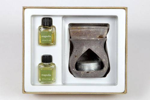 Natural Soapstone Oil Burner (O - 6001) Room Refresher Set