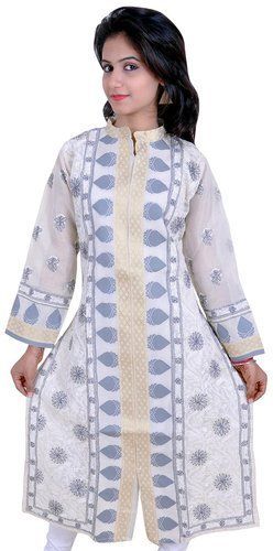 Ladies Chanderi Cotton Silk Kurti