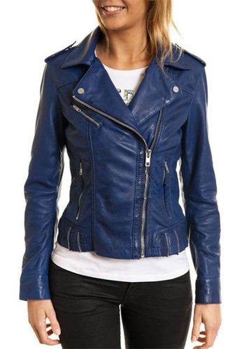 Pu Leather Women Synthetic Leather Jacket