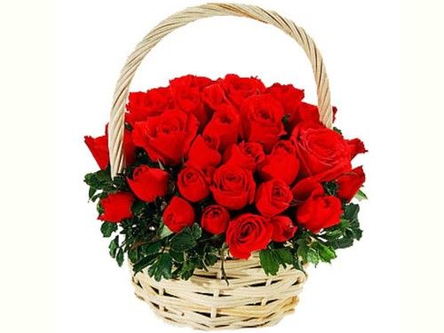Red Rose Basket Bouquet
