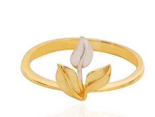 Trio Leaf Gold Ring Gender: Men'S