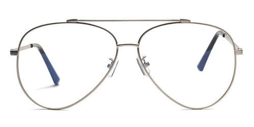 Jrs E10c4285 Silver Full Frame Pilot Eyeglasses