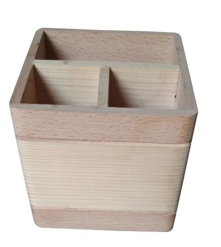 Wooden Pen Stand With Card Holder