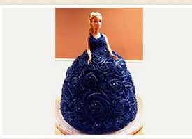 Blue Velvet Barbie Cream Cake