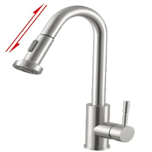 Single Handle Sus304 Pull Out Kitchen Sink Faucet