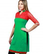 3/4 Sleeve V Neck Womens Kurti