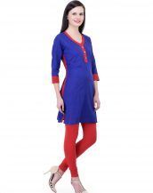 Faireno Fab 100% Cotton Blue Designer Kurti