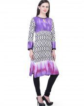 Long Kurti Female White And Purple