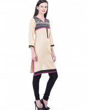 V Shape Collar Casual Office Wear Long Kurti Kurta