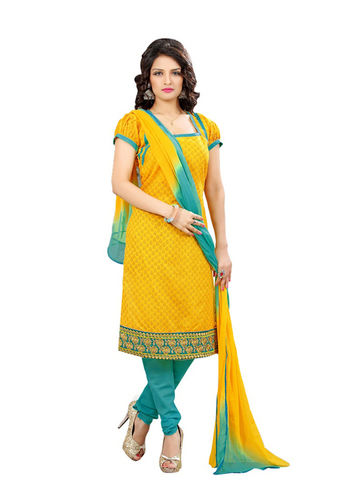 Ladies Chanderi Salwar Suit Design: Blue Kashan