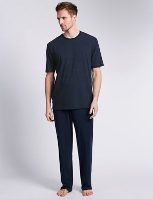 Men Button Detail Tee & Plaid Pants PJ Set | Loungewear men, Men loungewear,  Mens loungewear
