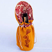 Hand Painted Wine Bottle Bag