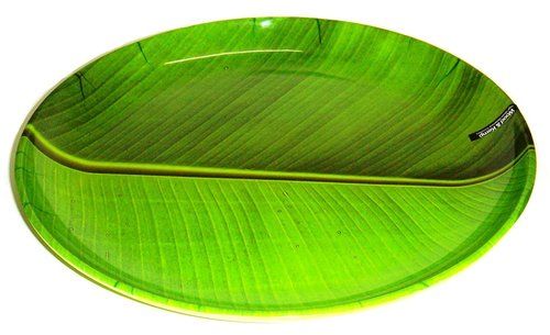 12 Inch Banana Leaf South Indian Round Dinner Lunch Serving Melamine Platter Plate