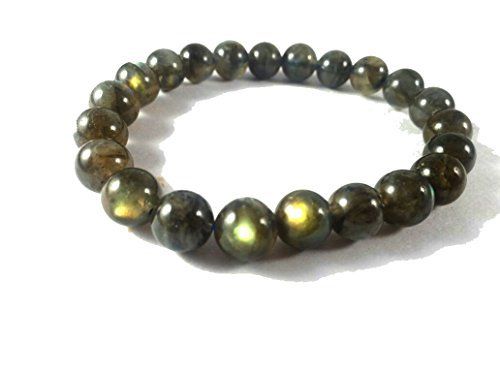 Grey Pyrite Labradorite Bead Bracelets For Astrology Size 7mm beads