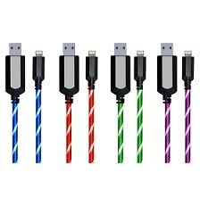  EL विज़िबल 8 पिन लाइटनिंग USB फ़्लोइंग राउंड केबल LD002 