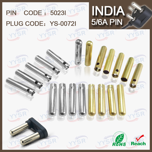 5023I 5/6amp Soldering Type Brass India Plug Pin Hollow