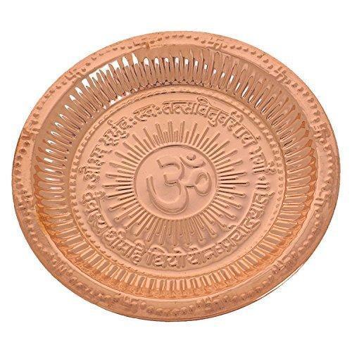 Indian Craftio Pure Copper Pooja Thali (Diwali)