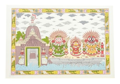 Puri Jagganath Pattachitra Painting On Silk