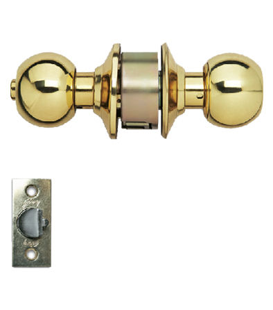 Whites Cylindrical Lock Polished Brass Keyless