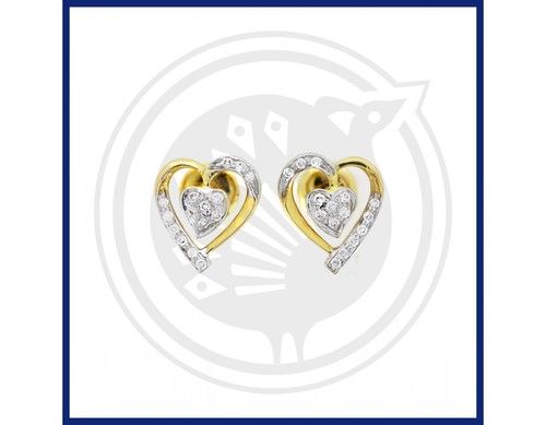 Heart Shaped Fancy Diamond Earring