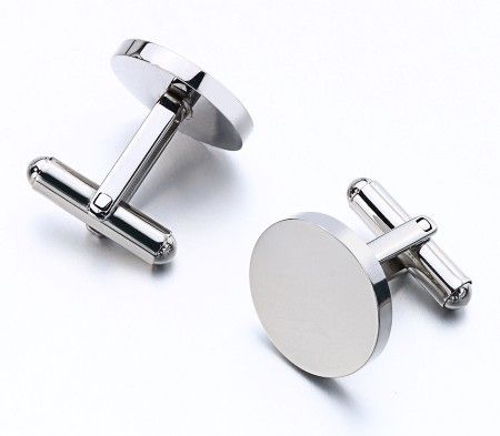 Round Stainless Steel Cufflinks Cuff Links