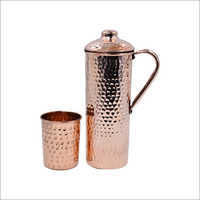 Copper Metal Jug With Glass