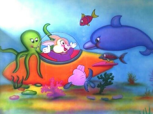 School Cartoon Wall Painting