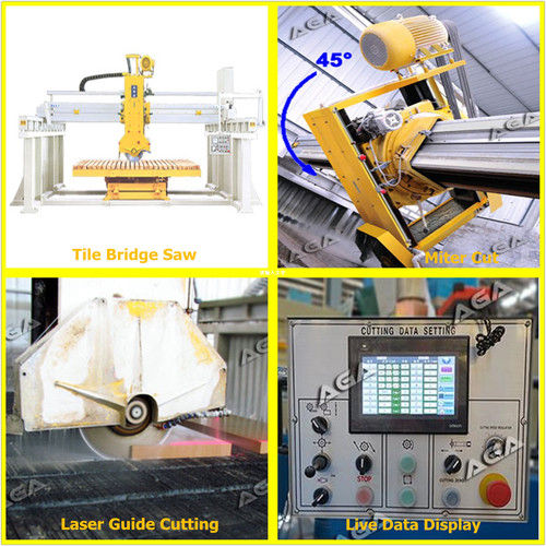 Automatic Bridge Saw For Cutting Granite Tiles With Miter Cut BladeÂ Size: 300-700Mm