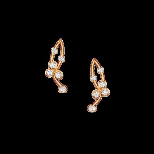 Abstract Diamond Gold Earrings