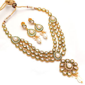 Jadau Necklace - Premium Grade Gold, Exquisite Design | Beautiful Look, Attractive Pattern, Eye-Catching Style