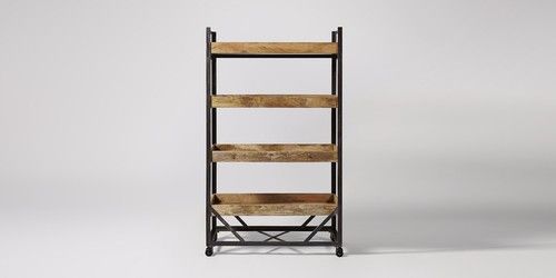 Wooden Book Shelves With Iron