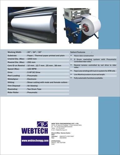 Atm Paper Roll Making Machine