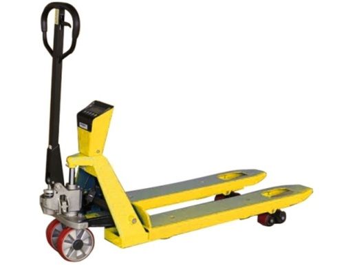 Yellow And Silver Hand Pallet Trucks With Weighing Scale