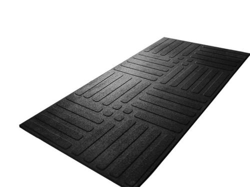 Black Utility Workplace Rubber Mat